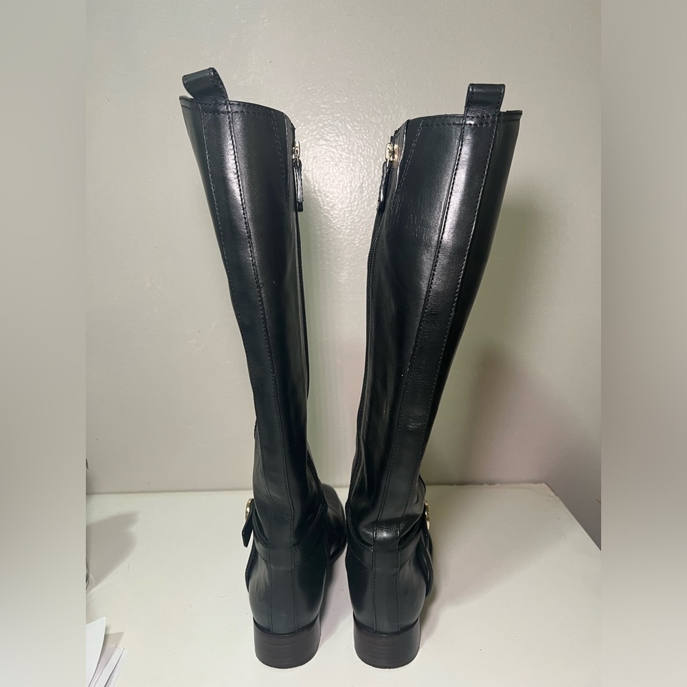 Tory Burch Bristol Black Leather Riding Boots size 6.5 - Picture 2 of 6